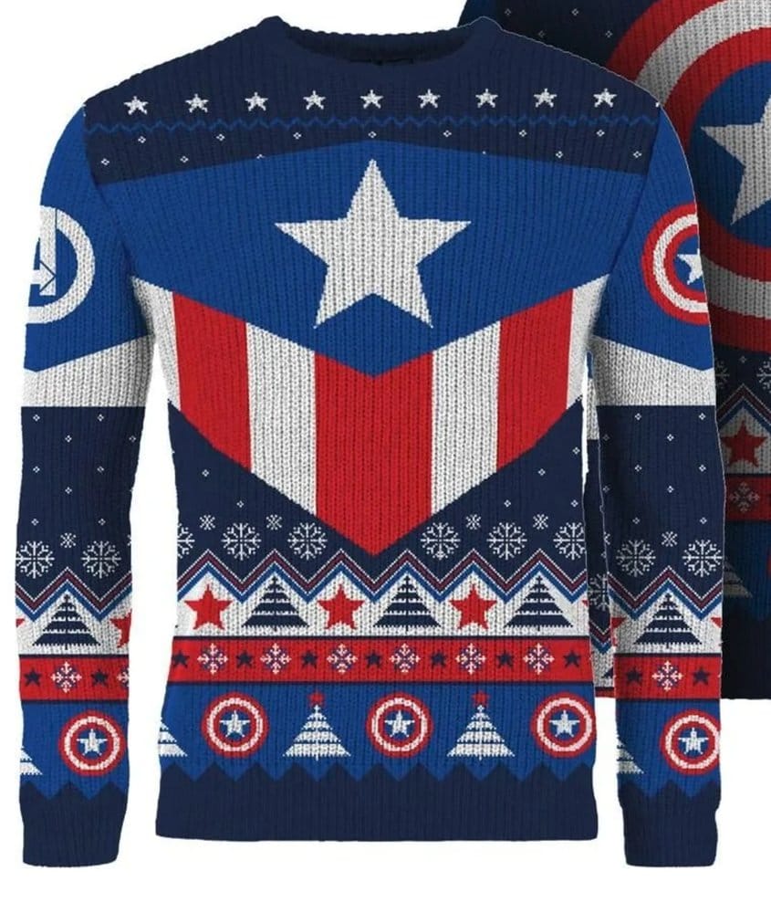Captain America Christmas Sweater Size L