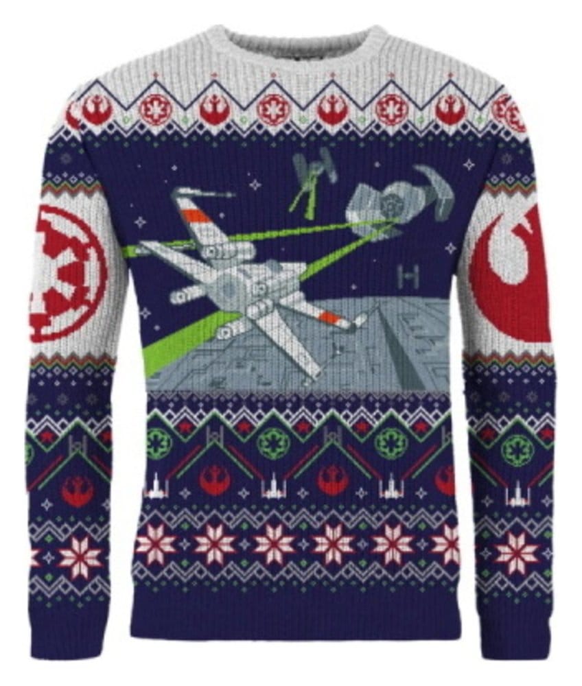 Star Wars Christmas Sweater X-Wing v TIE Fighter Size S