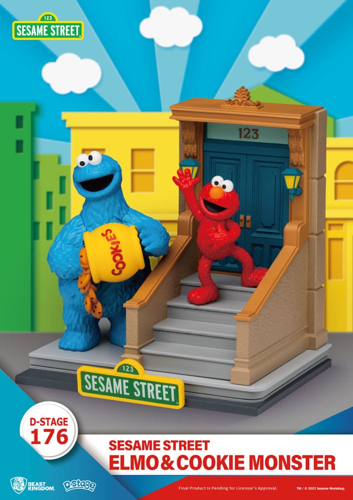 Sesame Street D-Stage PVC Statue Elmo & Cookie Monster 11 cm