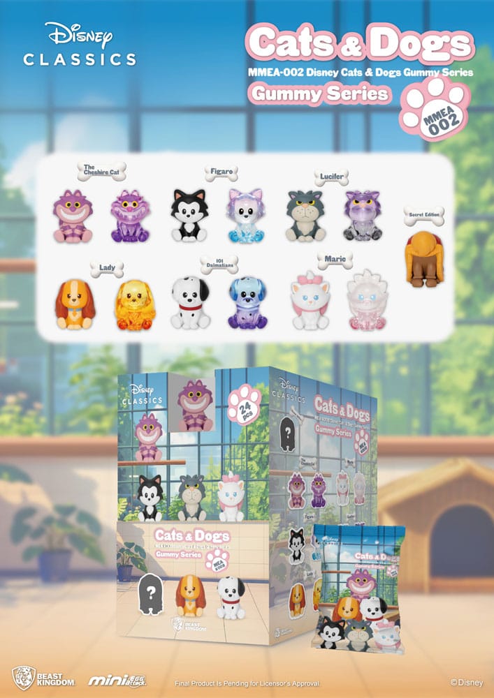 Disney Cats & Dogs Mini Egg Attack Blind Box Figures Gummy Series 3 cm Assortment (24)