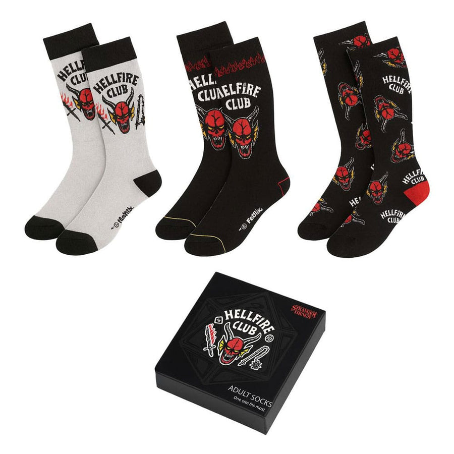 Stranger Things Socks 3-Pack 38-45 Hellfire Club