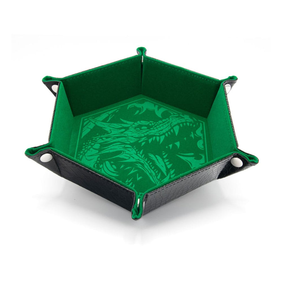 CritStones Folding Dice Tray Dragon Skin Edition Green