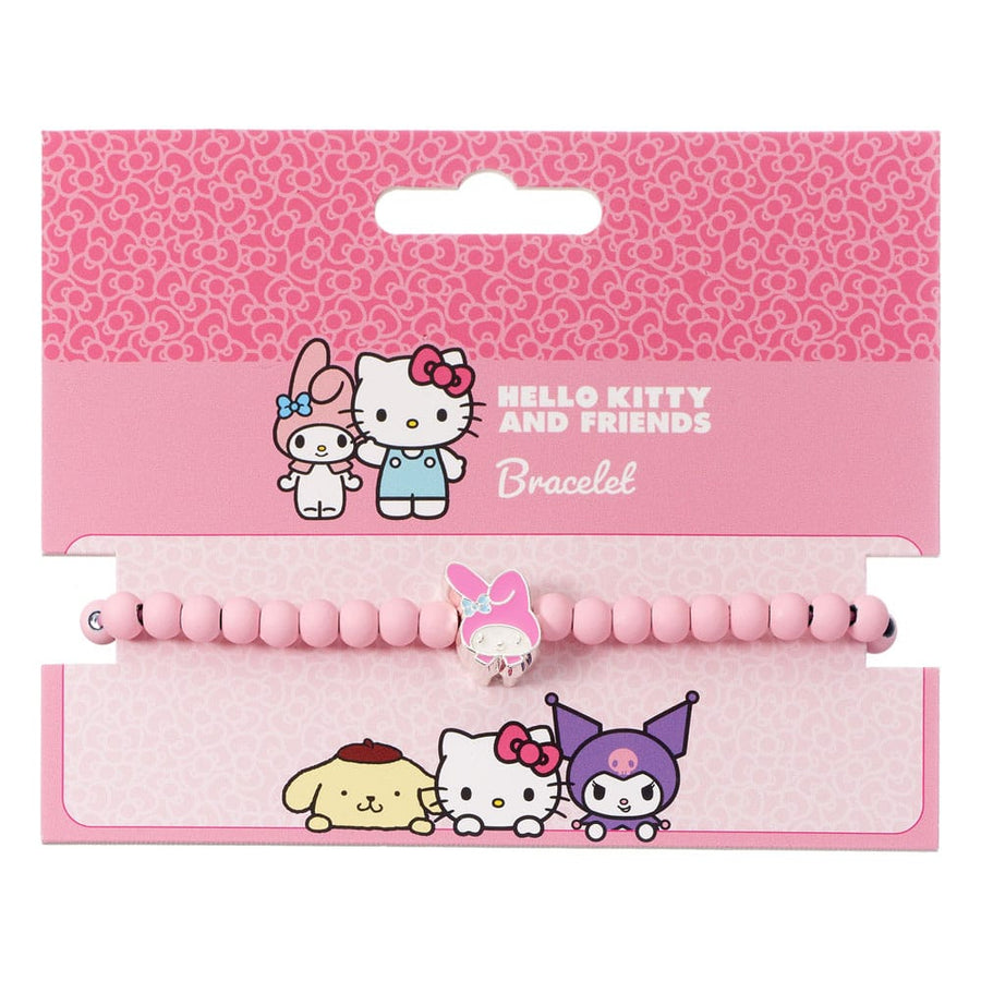 Hello Kitty Bracelet pink beads with My Melody Charm 21 cm
