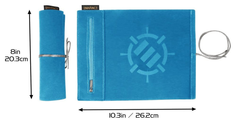 Enhance Tabletop Accessories Roll on a Scroll Dice and Rolling Mat Blue