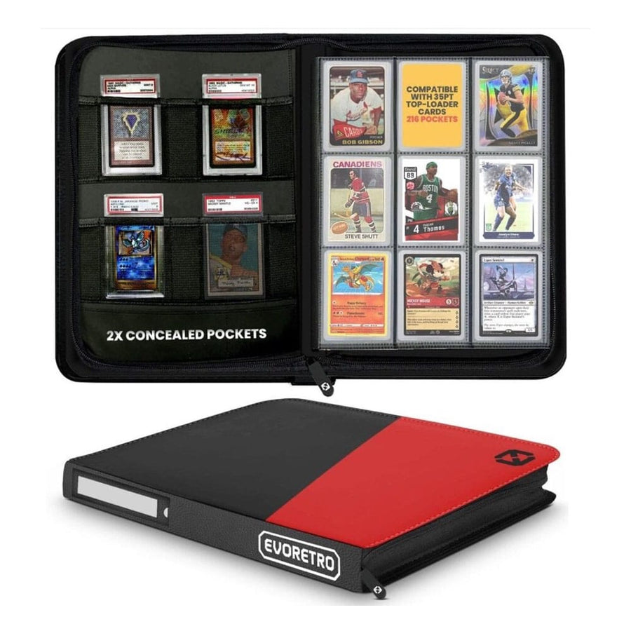 Evoretro Shield+ Topload Cards Binder 216 Cards Black/Red