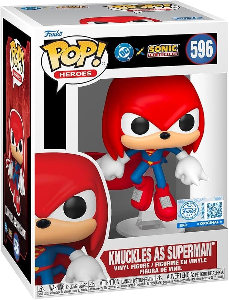 DC x Sonic the Hedgehog POP! Heroes Vinyl Figure Knuckles as Superman 9 cm