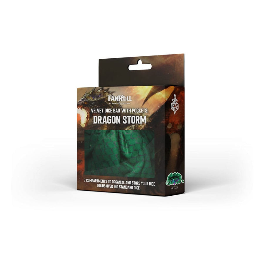 Dragon Storm Dice bag with compartments Green Dragon Scales