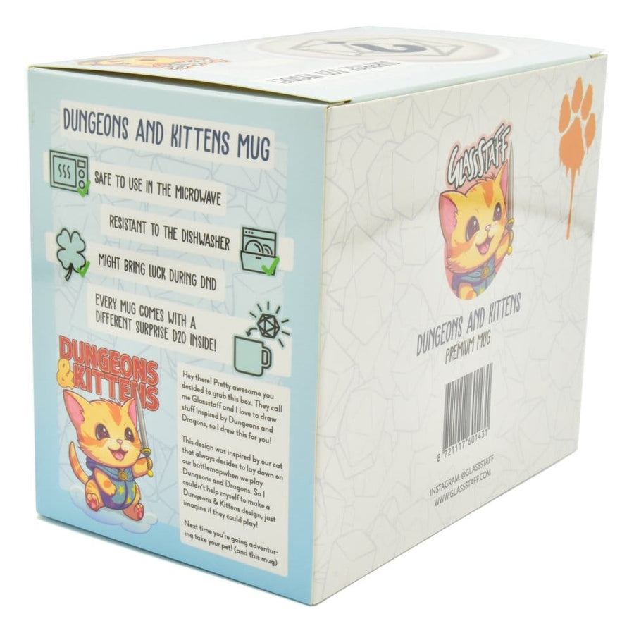 Glassstaff Gift Set Mug & Dice D20 Dungeons & Kittens