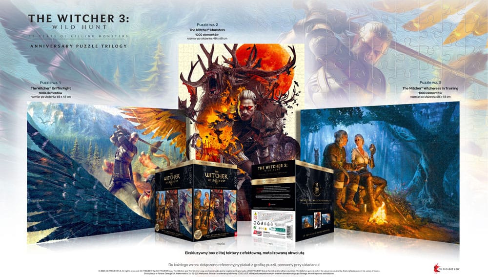 The Witcher 3 Puzzle Triology Wild Hunt 10 Years of Killing Monsters (1000 pieces)