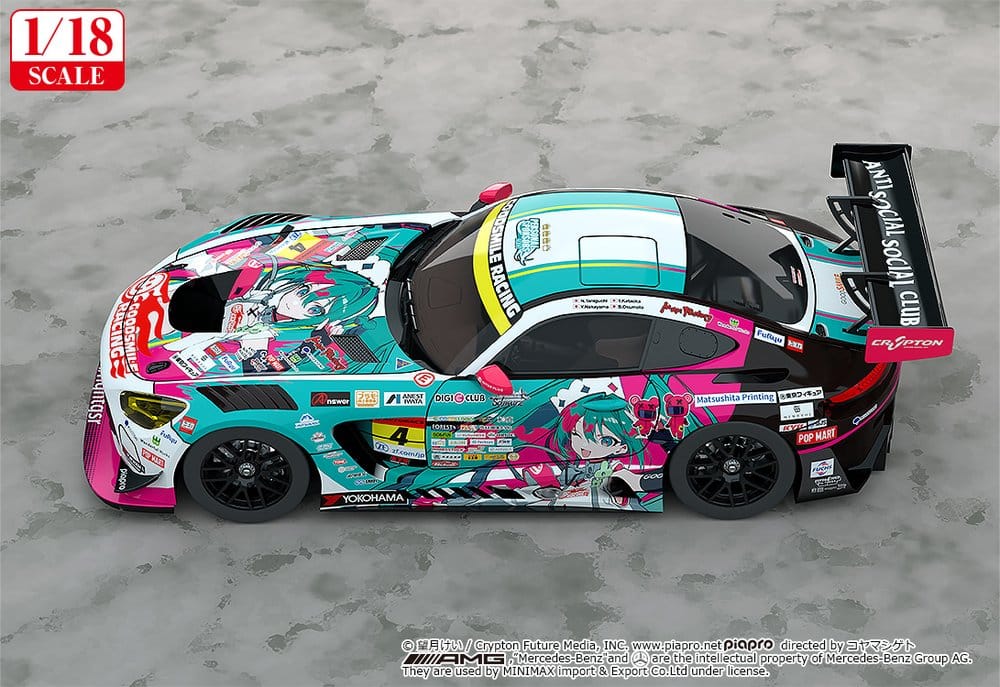 Hatsune Miku GT Project Vehicle 1/18 Good Smile Hatsune Miku AMG 2025 Season Opening Ver. 26 cm