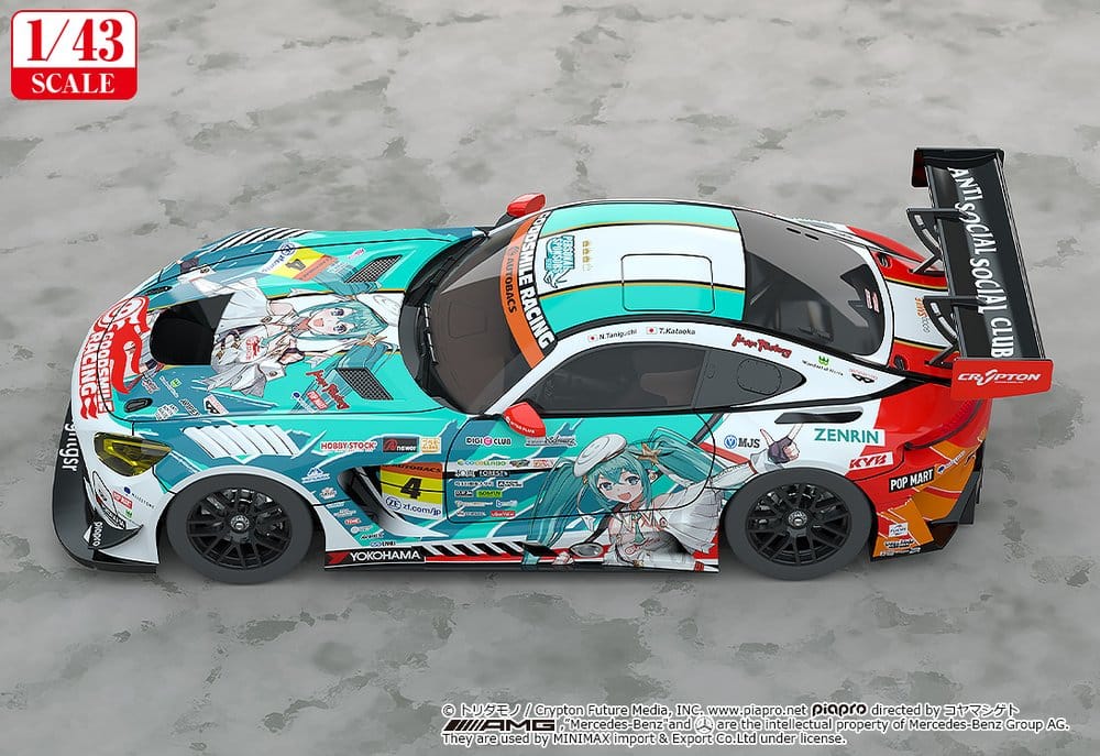 Hatsune Miku GT Project Vehicle 1/43 Good Smile Hatsune Miku AMG 2023 Season Opening Ver. 11 cm