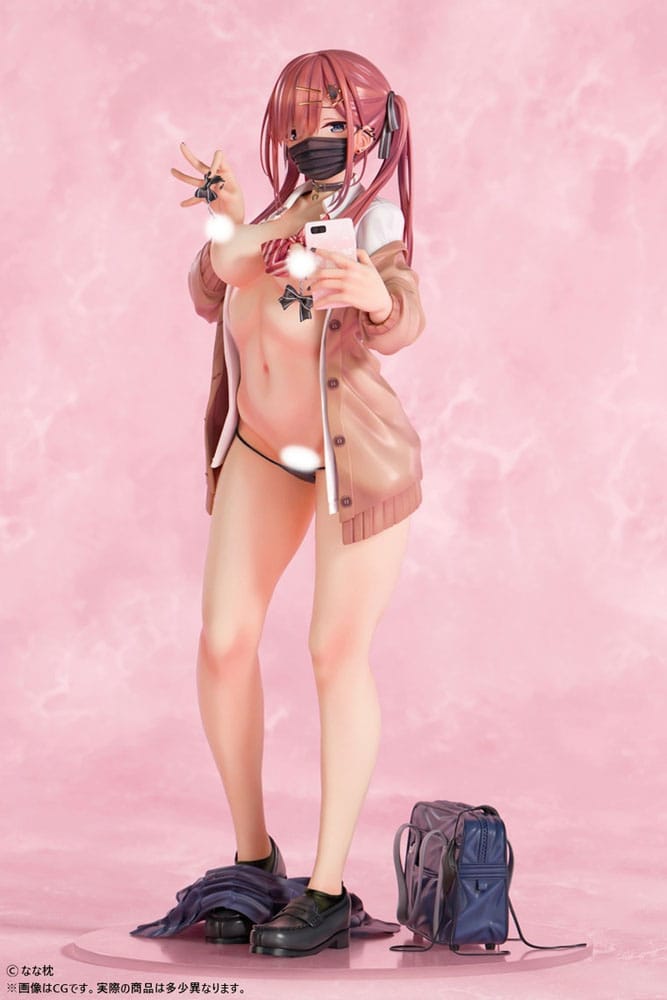 Original Character Statue 1/5 Red-Haired Gyaru-Chan Mask Ver. Illustration by Nanamakura 29 cm