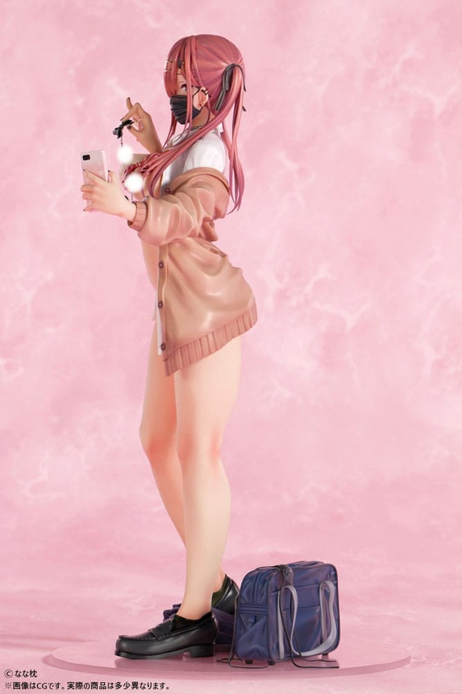 Original Character Statue 1/5 Red-Haired Gyaru-Chan Mask Ver. Illustration by Nanamakura 29 cm