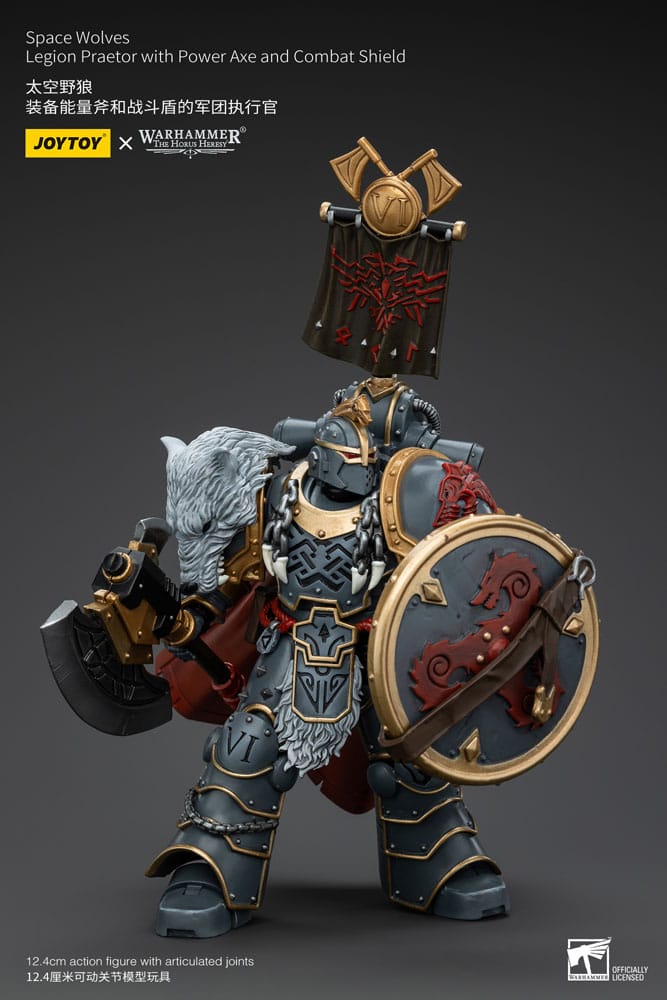 Warhammer The Horus Heresy - Action Figure 1/18 - Space Wolves Legion Praetor with Power Axe and Combat Shield