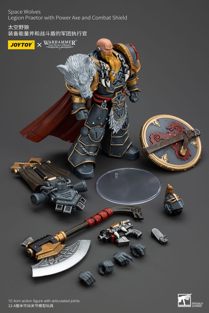 Warhammer The Horus Heresy - Action Figure 1/18 - Space Wolves Legion Praetor with Power Axe and Combat Shield