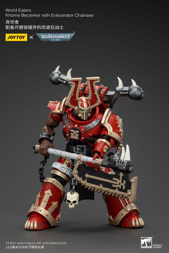 Warhammer 40K - Action Figure 1/18 - World Eaters Khorne Berzerker with Eviscerator Chainaxe
