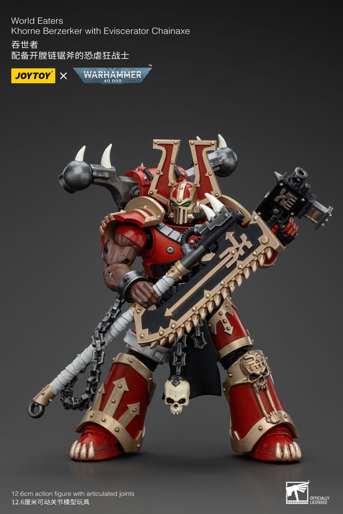 Warhammer 40K - Action Figure 1/18 - World Eaters Khorne Berzerker with Eviscerator Chainaxe