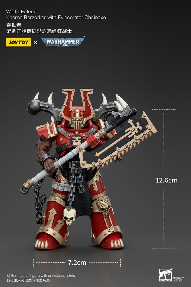Warhammer 40K - Action Figure 1/18 - World Eaters Khorne Berzerker with Eviscerator Chainaxe