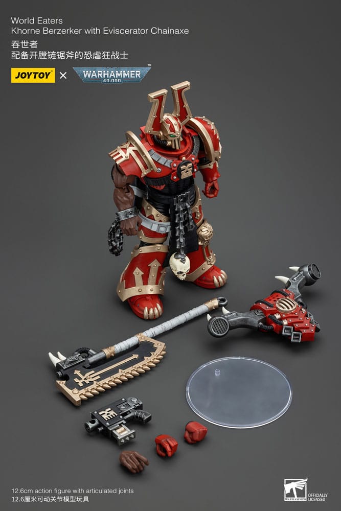 Warhammer 40K - Action Figure 1/18 - World Eaters Khorne Berzerker with Eviscerator Chainaxe