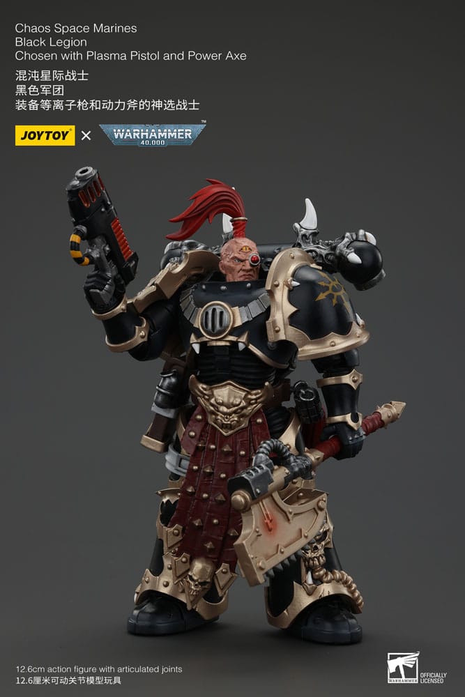 Warhammer 40K - Action Figure - Chaos Space Marines Black Legion Chosen with Plasma Pistol and Power Axe