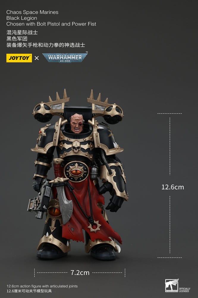 Warhammer 40K - Actionfigure - Chaos Space Marines Black Legion Chosen with Bolt Pistol and Power Fist