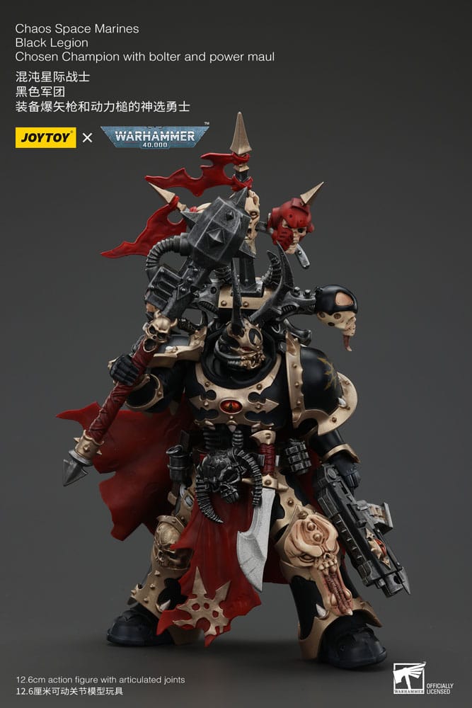 Warhammer 40K - Actionfigure - Chaos Space Marines Black Legion Chosen Champion with bolter and power maul