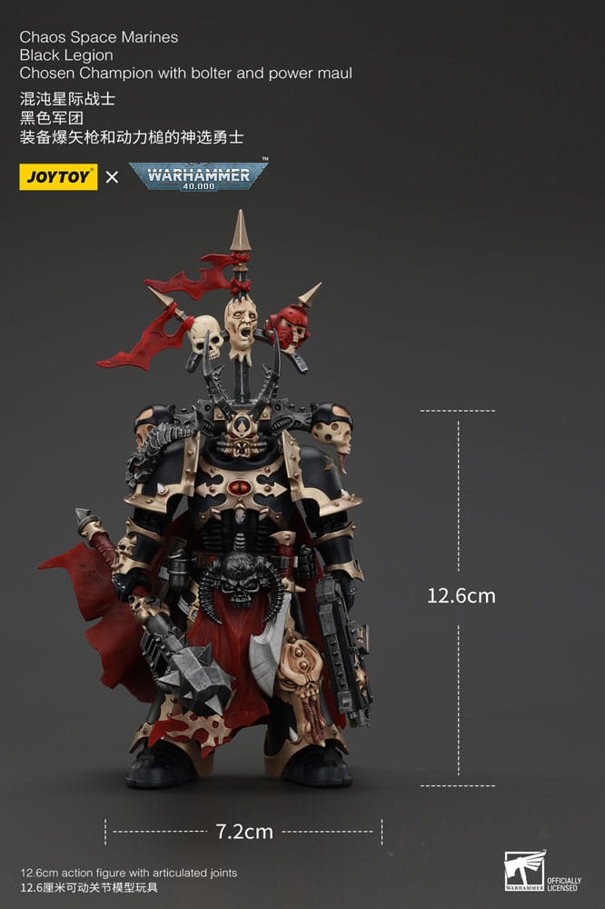 Warhammer 40K - Actionfigure - Chaos Space Marines Black Legion Chosen Champion with bolter and power maul