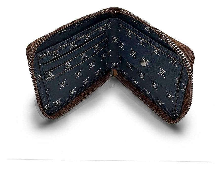 One Piece Wallet Man Zip Skull