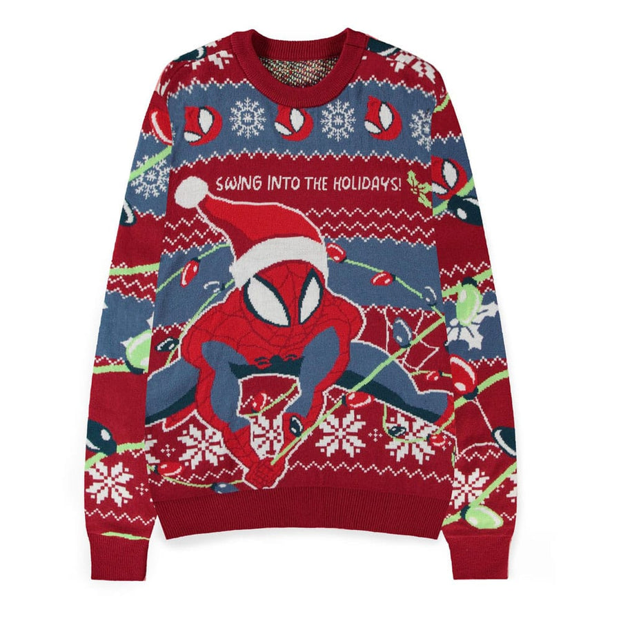 Spider-Man Sweater Swing into the Holidays (Christmas Jumper) Size M