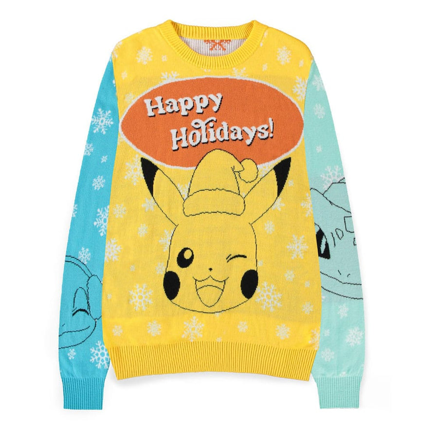 Pokémon Sweater Pikachu, Bulbasaur, Squirtle & Charmender (Christmas Jumper) Size XL