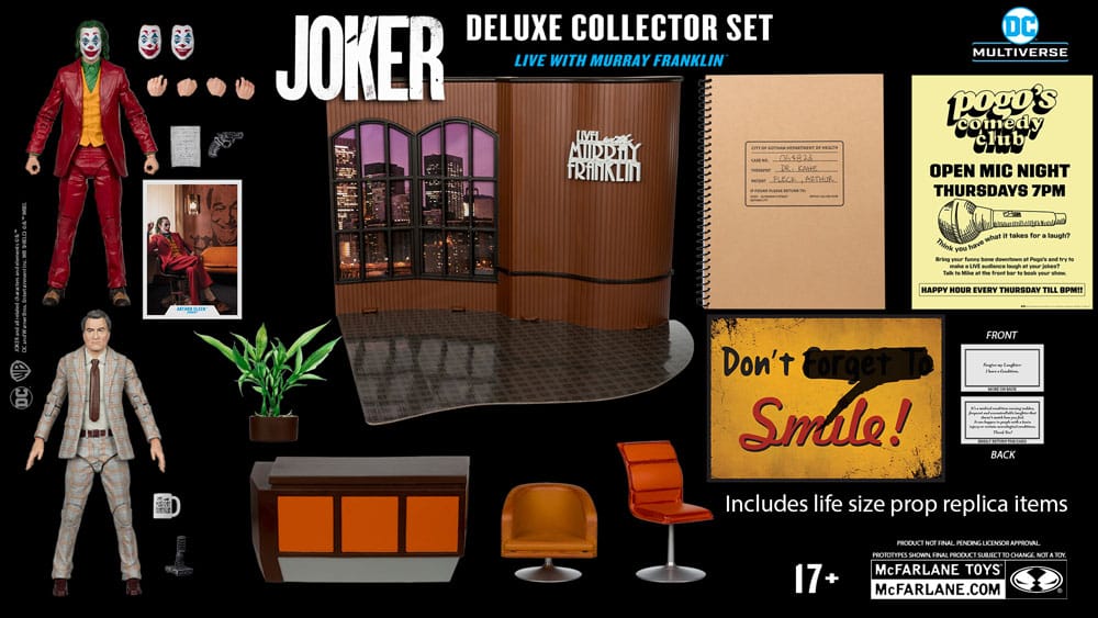 DC Comics - Joker DC Multiverse (Joker Movie) Deluxe Colllector Action Figure - The Joker (Live with Murray Franklin) Limited Edition
