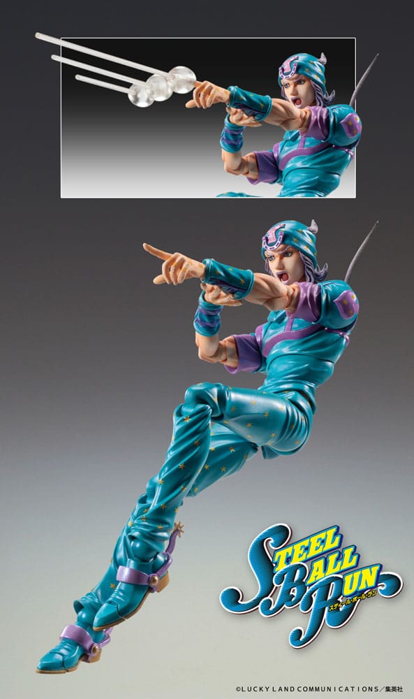 JoJo's Bizarre Adventure Part7 Steel Ball Run Super Action Action Figure Chozokado Gyro Zeppeli Third 16 cm