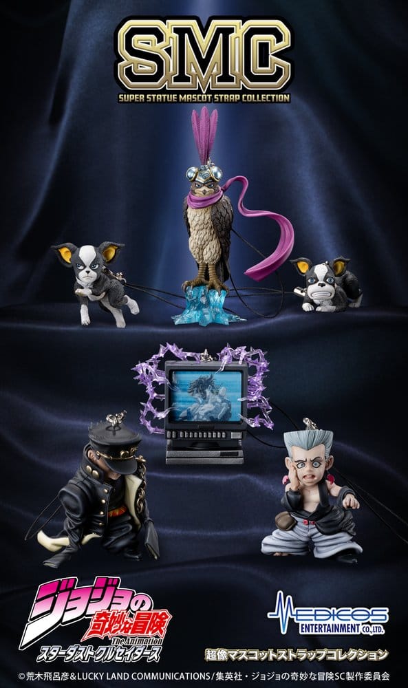 JoJo's Bizarre Adventure: Stardust Crusaders Mini figures Set Chozo Mascot Strap Collection Blind Box (6)
