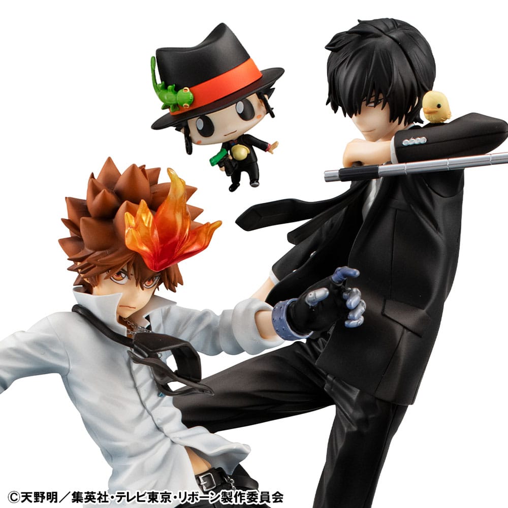 Katekyo Hitman Reborn! G.E.M. Series PVC Statue Tsunayoshi Sawada & Kyoya Hibari & Reborn Set 21 cm