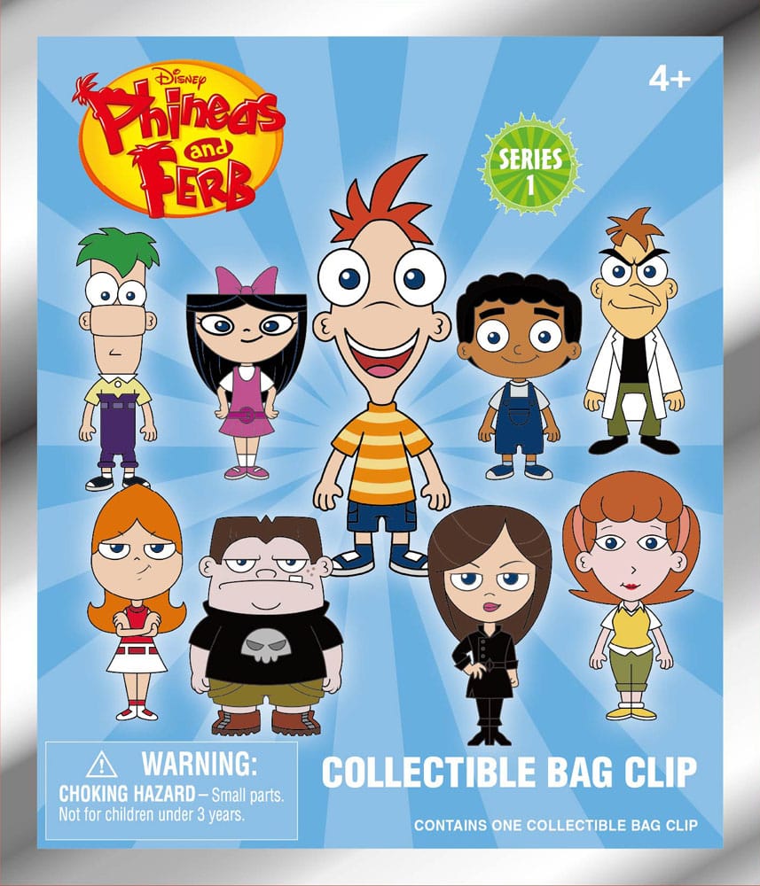 Phineas and Ferb 3D Foam Bag Clips Series 1 Display (24)