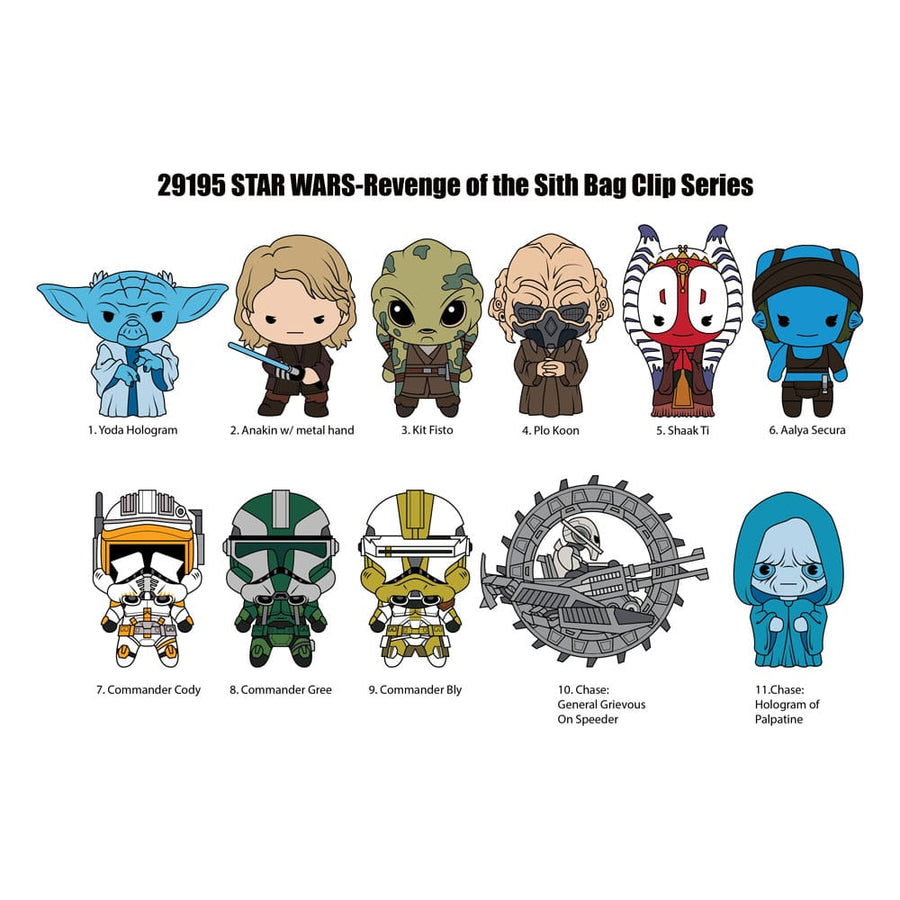 Star Wars-EP III Revenge Of Sith 3D PVC Bag Clips Series 1 Display (24)