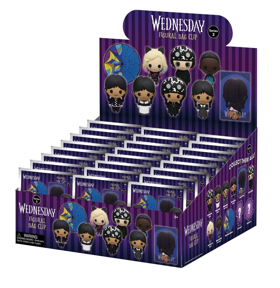 Wednesday 3D PVC Bag Clips Series 3 Display (24)