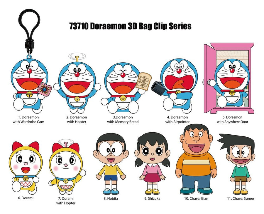 Doraemon 3D Foam Bag Clips Serie 1 Display (24)