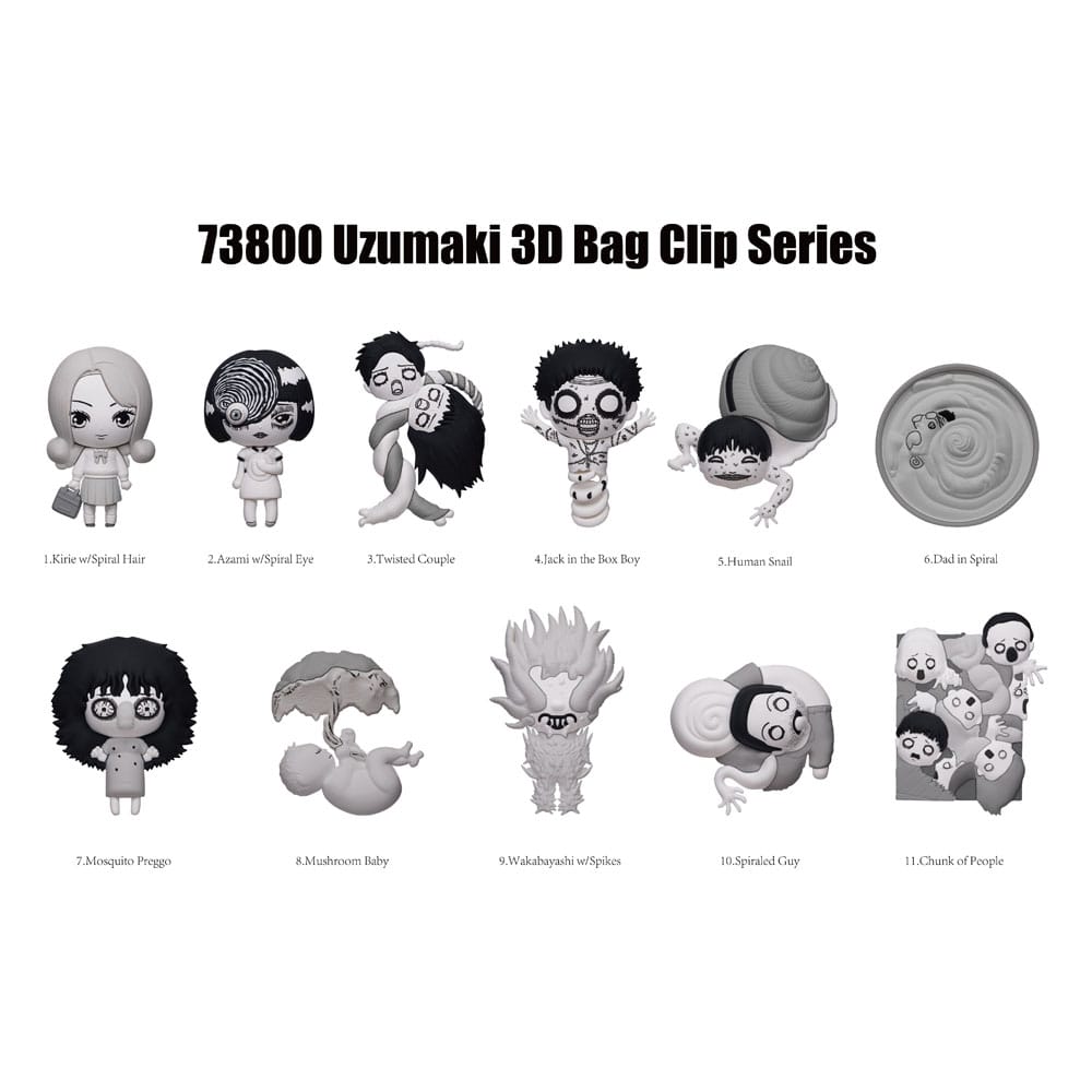 Uzumaki 3D PVC Bag Clips Series 1 Display (24)