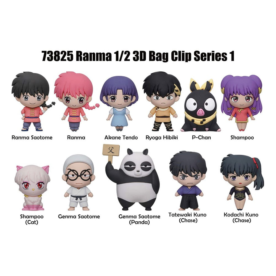 Ranma 1/2 3D PVC Bag Clips  Series 1 Display (24)