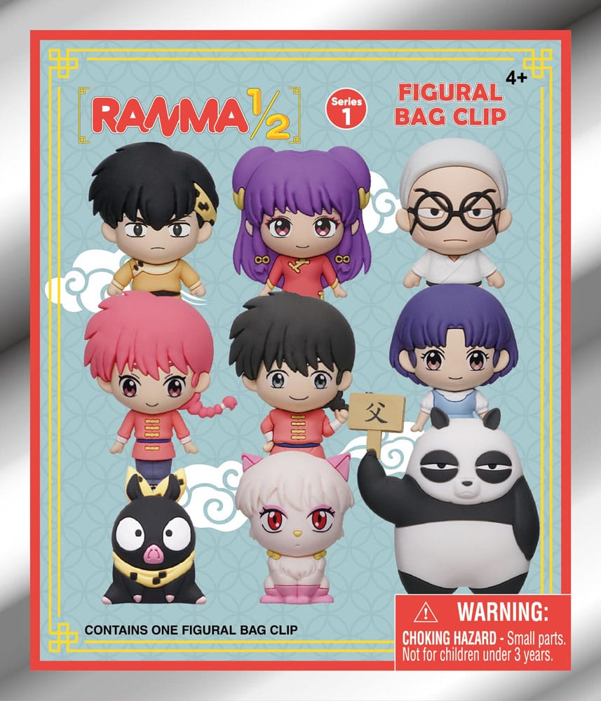 Ranma 1/2 3D PVC Bag Clips  Series 1 Display (24)