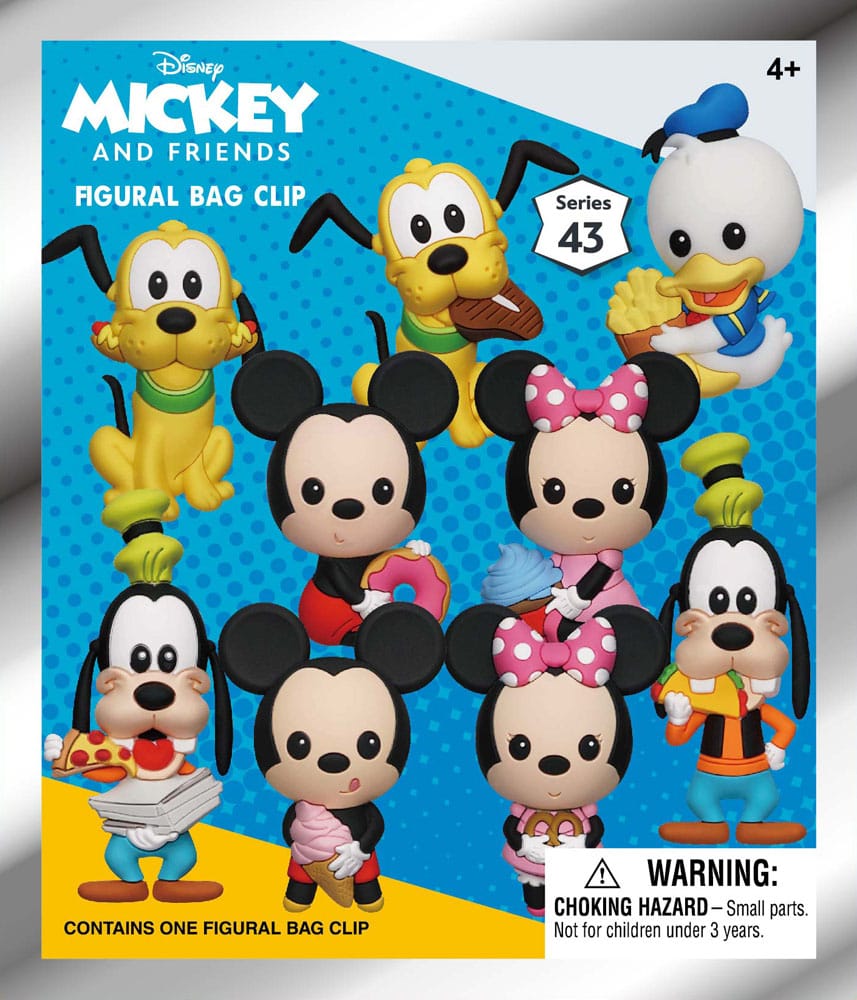 Mickey & Friends 3D PVC Bag Clips Mickey & Friends with Food Series 43 Display (24)