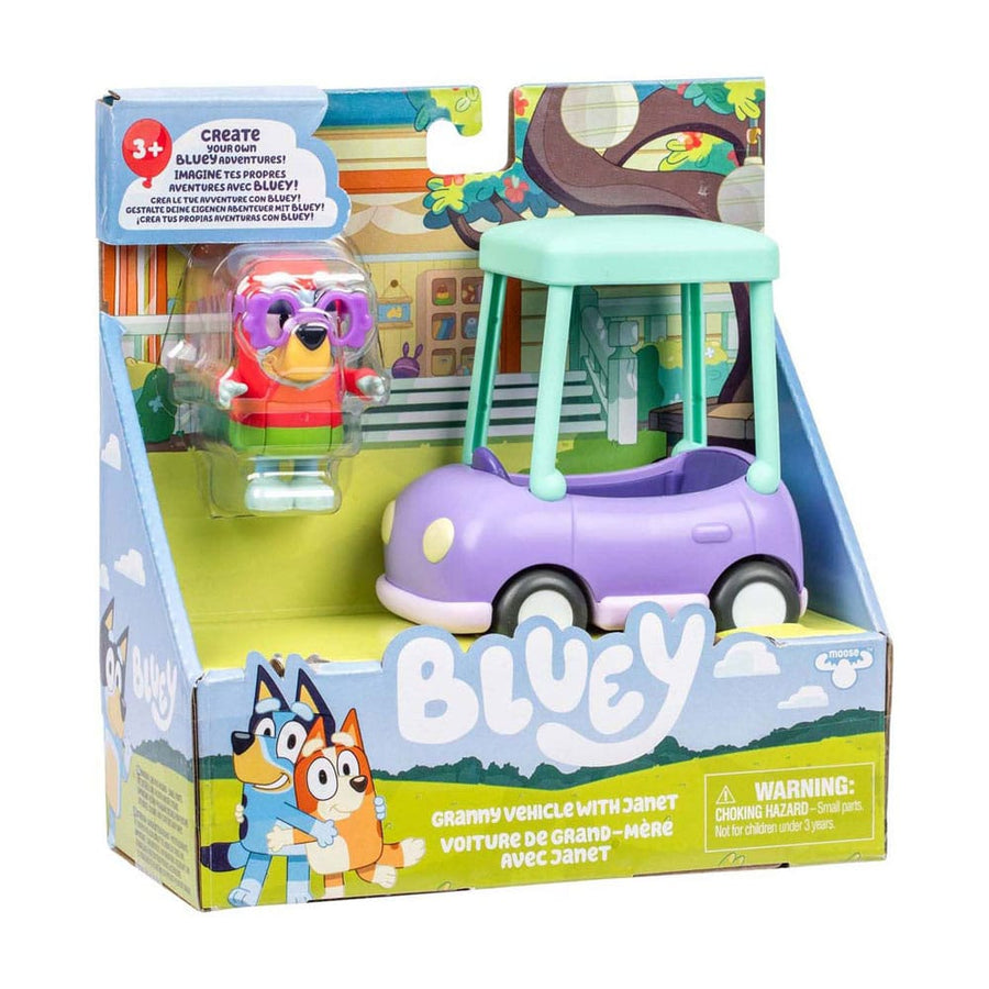 Bluey Mini Figure Playset Janet & Granny Car
