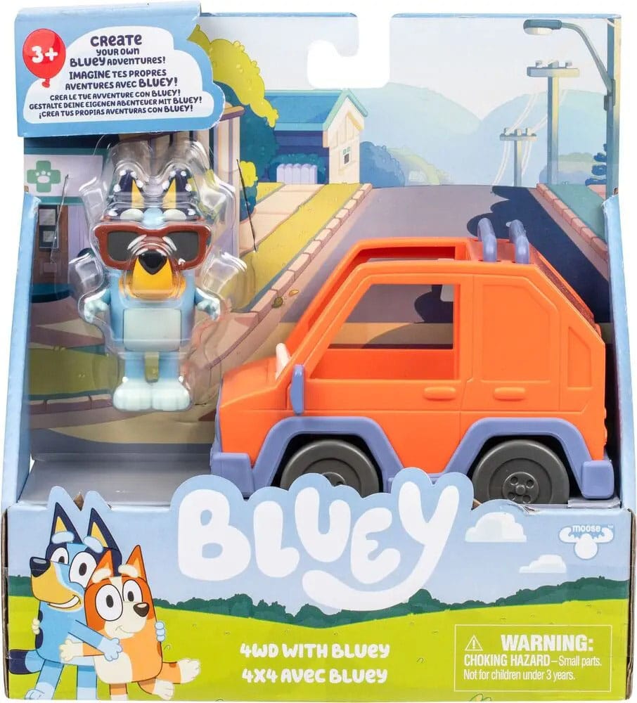 Bluey Mini Figure Playset Bluey & 4WD Car