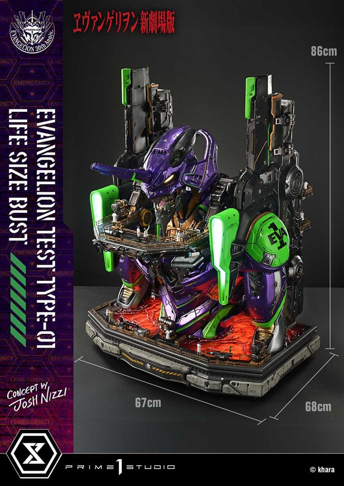 Neon Genesis Evangelion Life Size Bust 1/1 Test Type-01 (Concept by Josh Nizzi) Bonus Ver. 86 cm