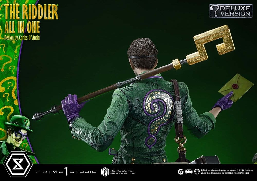 DC Comics Real Elite Masterline Series Statue 1/3 The Riddler All In One (Design by Carlos D'Anda) Deluxe Version 74 cm