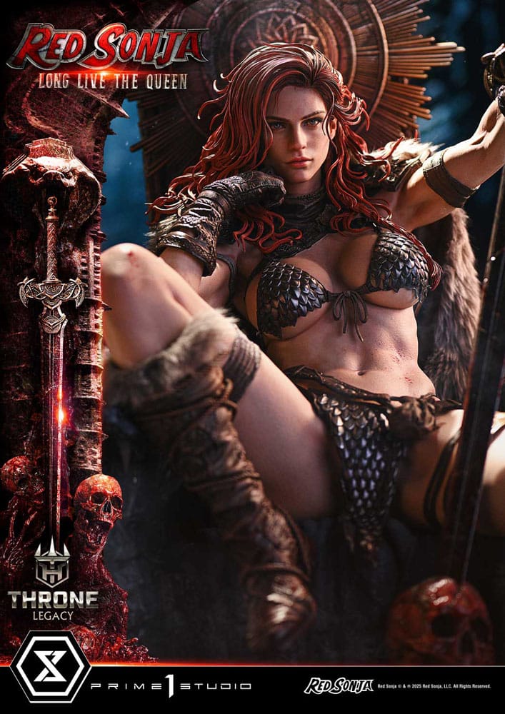 Red Sonja Throne Legacy Collection Statue Statue 1/3 Red Sonja: Long Live the Queen Bonus Version 77 cm