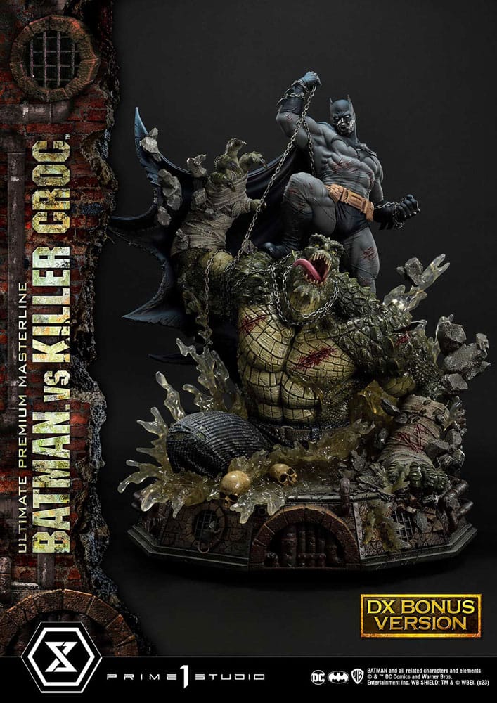 DC Comics - Batman Ultimate Premium Masterline Series Statue - Batman Versus Killer Croc Deluxe Bonus Version