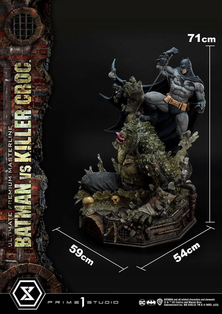 DC Comics - Batman Ultimate Premium Masterline Series Statue - Batman Versus Killer Croc Deluxe Bonus Version