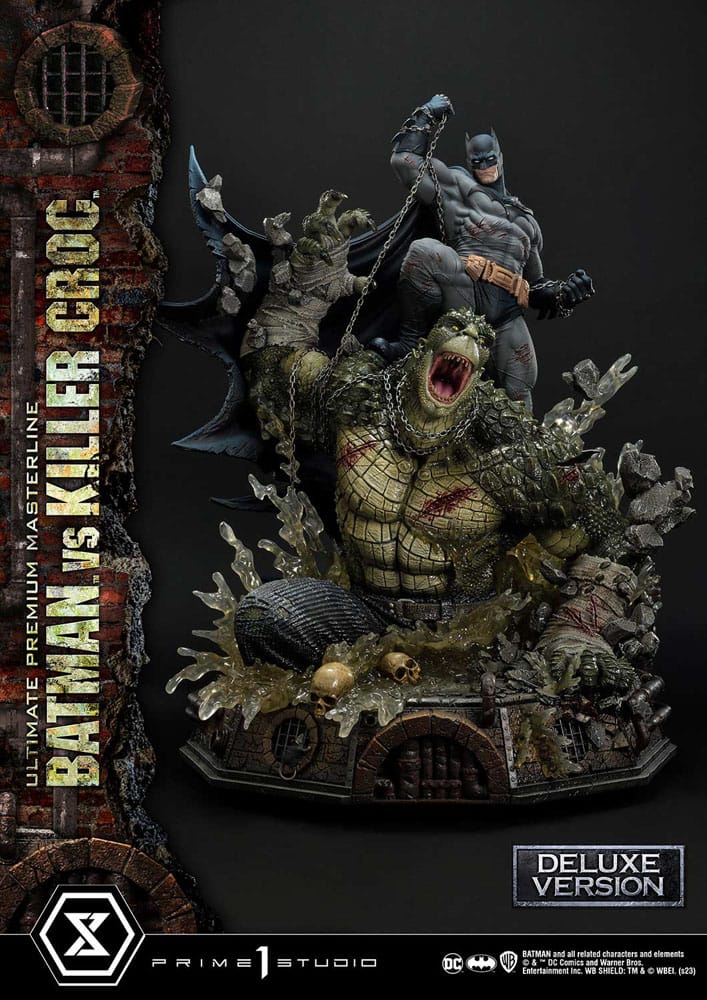 DC Comics - Batman Ultimate Premium Masterline Series Statue - Batman Versus Killer Croc Deluxe Bonus Version